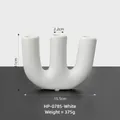 Candelabro moderno de cerámica blanca en forma de U con tres tallos mates - HP-0785 / Blanco