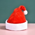Classic red plush Christmas hat with a wide white brim and pom-pom for adults - Mini Apple Hat (Cutlery Set)