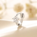 Silver micro-set zircon flower earring cuff with minimalist floral design for women - A375-Small Flower Ear Buckle (Single Piece)