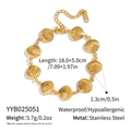 Bracelet coquillage en acier inoxydable plaqué or 18 carats avec chaîne ajustable - Bracelet Style Coquillage (YYB025051)