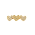 Barrette à cheveux dorée élégante en forme de cœur avec strass pour femmes - Or Strass Cœur Pince