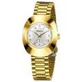 Montre à quartz élégante dorée pour femme avec cadran blanc et bracelet à maillons - Cadran Blanc
