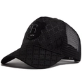 Cappellino trucker nero con emblema R argento 3D e pannelli in rete traspirante - Regolabile / Nero