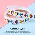 Roll of 1000 cartoon eye stickers with 6 varied patterns for children's DIY crafts - Multicolor Eye / 1000 Pieces/Pack