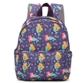 Zaino per bambini viola scuro con stampa a sirena e motivi di creature marine - Sirena Viola Scuro