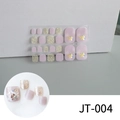 Detail of pink and purple 3D toe nail stickers with gold foil and glitter patterns - Light Pink Purple Gold Glitter Floral (JT-004)