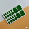 Sparkling bright green glitter toe nail stickers with assorted sizes for pedicure design - J045 Bright Green Glitter