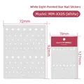 Adesivi per unghie 3D bianchi a stella design MM-XX05 dimensione 72x92 mm - Ottagramma (MM-XX05) - Bianco
