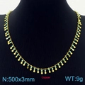 Collana in rame dorato con gocce in resina turchese su un manichino nero - Stile Perline Turchese (KN236361-Z)