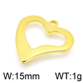 Colgante de corazón hueco en acero inoxidable dorado con 15mm de ancho y 1g de peso - Color Dorado (KLJ4759-Z)