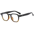 Retro square sunglasses with black and tortoise shell frame and silver rivets - Black and Tortoise Frame Blue Light Blocking
