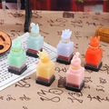 Lot de six ornements en silicone animaux colorés pour guidons de vélos électriques - Série Sceau Main de Bouddha & Bête (1223-5) / Lot de 6