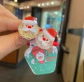 Sparkly Santa Claus hair clips with red glitter hats for kids Christmas accessories - Glitter Santa Claus