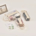 Set de 3 trousses de toilette de voyage en maille crème avec sac à main et pochettes - Ensemble d'outils combo / Poche zippée