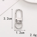 Silver zinc alloy spring lobster clasp keychain accessory measuring 3.2cm x 1.2cm - C043 Gate Clasp / Silver