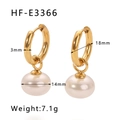 Detaillierte Größenangaben für 18k vergoldete Perlenohrringe mit 18mm Durchmesser und Gewicht - 18K Gold / Gold