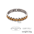 Bracciale bicolore in acciaio inossidabile argento e oro con fibbia stile orologio - Bicolore Oro Argento
