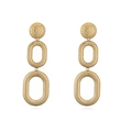 Elegante 18K vergoldete Edelstahl Ohrringe mit geometrischem Relief und Texturierung - Gold