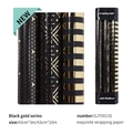 Black gold geometric wrapping paper rolls with matte finish and luxury foil patterns - Set 1 (Triangle/Star/Bold Stripe)
