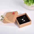 Brown kraft paper jewelry gift box with dried rose and Just for you decorative ribbon - 10x10x3.5cm