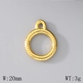 Cierre OT de 20mm en acero inoxidable bañado en oro de 18k con diseño de torsión - Estilo 2 Redondo Retorcido (KLJ6850-Z) / Dorado