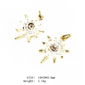 Golden sun-shaped pendant with cubic zirconia, size 14x19mm, ideal for DIY jewelry - 5-Inlaid Star