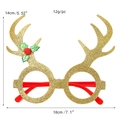 Christmas reindeer glasses with golden glitter antlers and festive holly decorations - Golden Foam Long Antlers Decorative Glasses