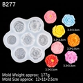 Stampo in silicone a 7 fori a forma di rosa per candele profumate fai-da-te - Stile 1# Trasparente B277 Forma del Fiore