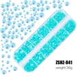Strass piatti in resina turchese AB in scatola da 12 griglie per nail art ZSHZ-841 - Blu Lago Nude AB (ZSHZ-841)