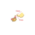 Gold-plated stainless steel crab pendant with pink and blue enamel details, 15mm size - 11*15mm Colorful Crab - Pink