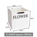 White square flower gift bag with black handles, 28x28x28cm size variant for gifts - Large FLOWER White Square 28*28*28