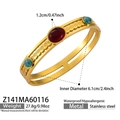 Dettagli su dimensioni e materiali del bracciale in acciaio inossidabile placcato oro 18k - Ovale Pietre Rosse Blu (Z141) / Oro