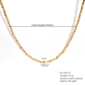 Collana a catena geometrica in acciaio inossidabile dorato con misura di 540 mm - Oro Sottile (545-05)