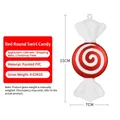 Christmas 18cm red and white spiral candy hanging ornament in painted PVC material - 15cm Red Round Swirl Candy (1 Pc)