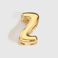 Gold retro bubble letter Z pendant for DIY jewelry handmade necklace and bracelet - Letter Z / Gold