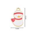 Christmas snowman alloy charm with white enamel and red scarf detail, size 2.1cm x 1.3cm - 2373 Snowman with Red Scarf