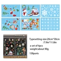 Juego de 6 hojas de pegatinas navideñas con búhos y muñecos de nieve, 138 piezas - Estilo de Banderines de Búho / 20*30CM*6 Hojas