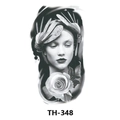 Waterproof temporary tattoo sticker featuring black and white portrait design TH-348 - Th-348 / 210*148mm