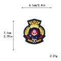 Navy blue nautical anchor embroidery patch with dimensions 7.1x6.1cm and 2.21g weight - GZ-0007 (Royal Anchor Badge)