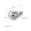 Detailed view of baroque silver bead VZ450 measuring 19mm by 13mm with 2.5mm hole - VZ450 Platinum
