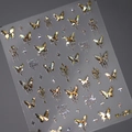 Holographic butterfly nail art stickers with gold foil star patterns, Style M-224 - Laser Butterfly Star (M-224)