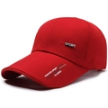 Men's red cotton baseball cap with metal SPORT logo and fashion printing detail - Adjustable / Burgundy