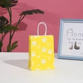 Vibrant yellow dog paw print paper gift bag with white cotton rope handles for parties - H21*L15*W8 / Yellow