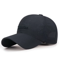 Zwarte sneldrogende mesh baseballpet met borduursel en ademende ventilatieopeningen - Verstelbaar / Marineblauw