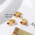 18K gold-plated 11.5mm cherry fruit charms with red cubic zirconia for jewelry DIY - Style 1 Cherry