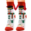 Calze natalizie bianche con motivo pupazzo di neve e mani magnetiche - Pattern 15 (White Snowman Merry Xmas)