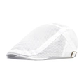 Gorra de malla blanca transpirable con hebilla de metal bronce ajustable para exteriores - Ajustable / Blanco