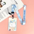 Cordino azzurro tema papera e gelato con porta badge per studenti in acrilico - Anatra Gelato + Cordino Arcobaleno