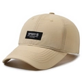 Khaki quick-dry baseball cap with sport patch detail for outdoor sun protection - Adjustable / Khaki