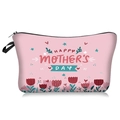 Pink Mother's Day makeup bag with tulip print and Happy Mother's Day text - Pink Tulip Style (73164)